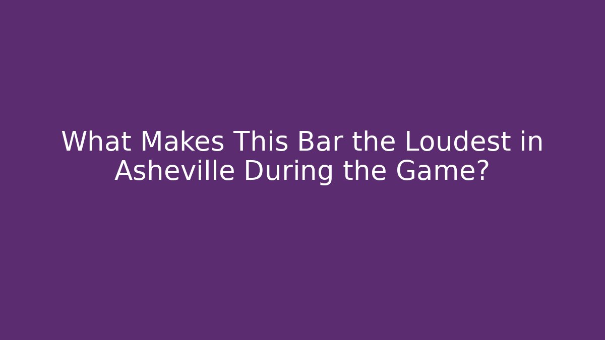 What Makes This Bar the Loudest in Asheville During the Game?