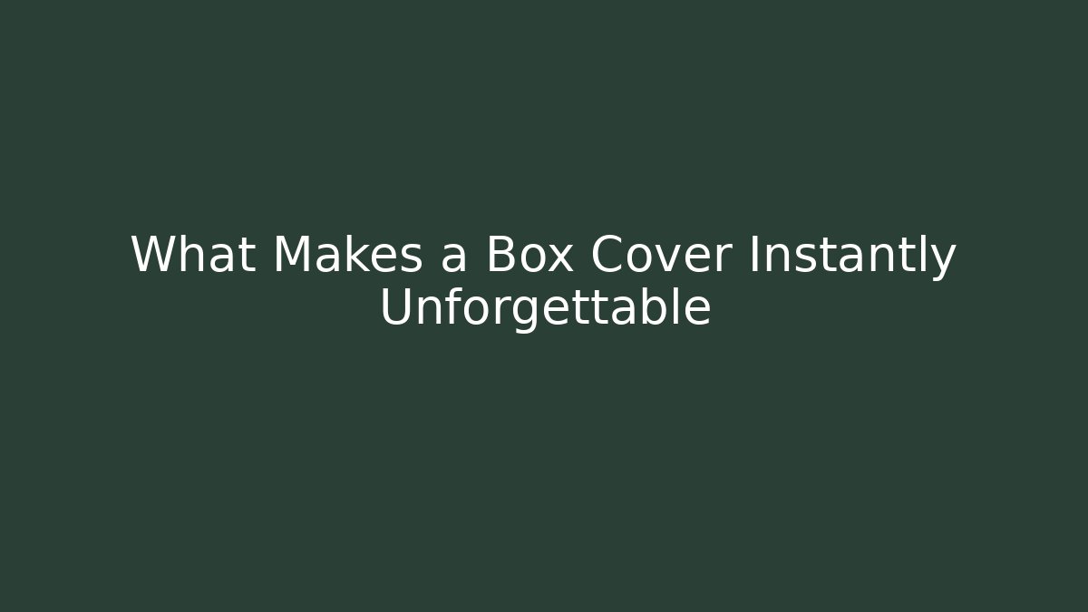 What Makes a Box Cover Instantly Unforgettable