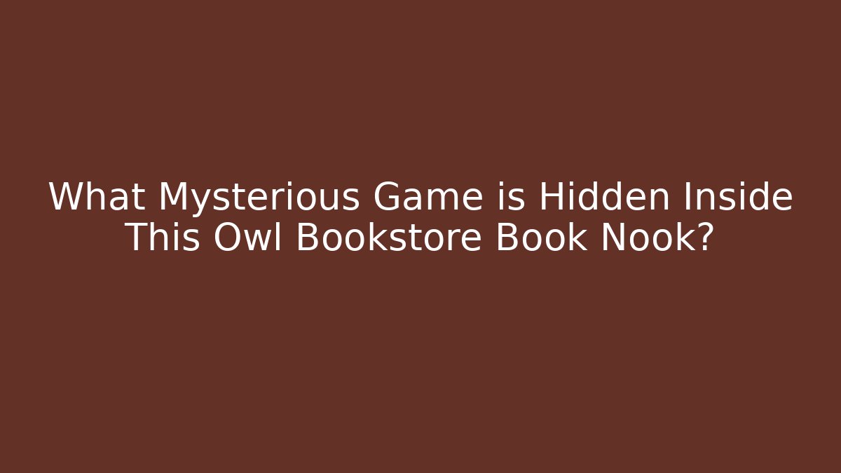 What Mysterious Game is Hidden Inside This Owl Bookstore Book Nook?