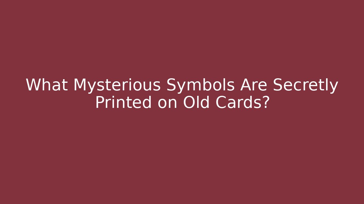 What Mysterious Symbols Are Secretly Printed on Old Cards?