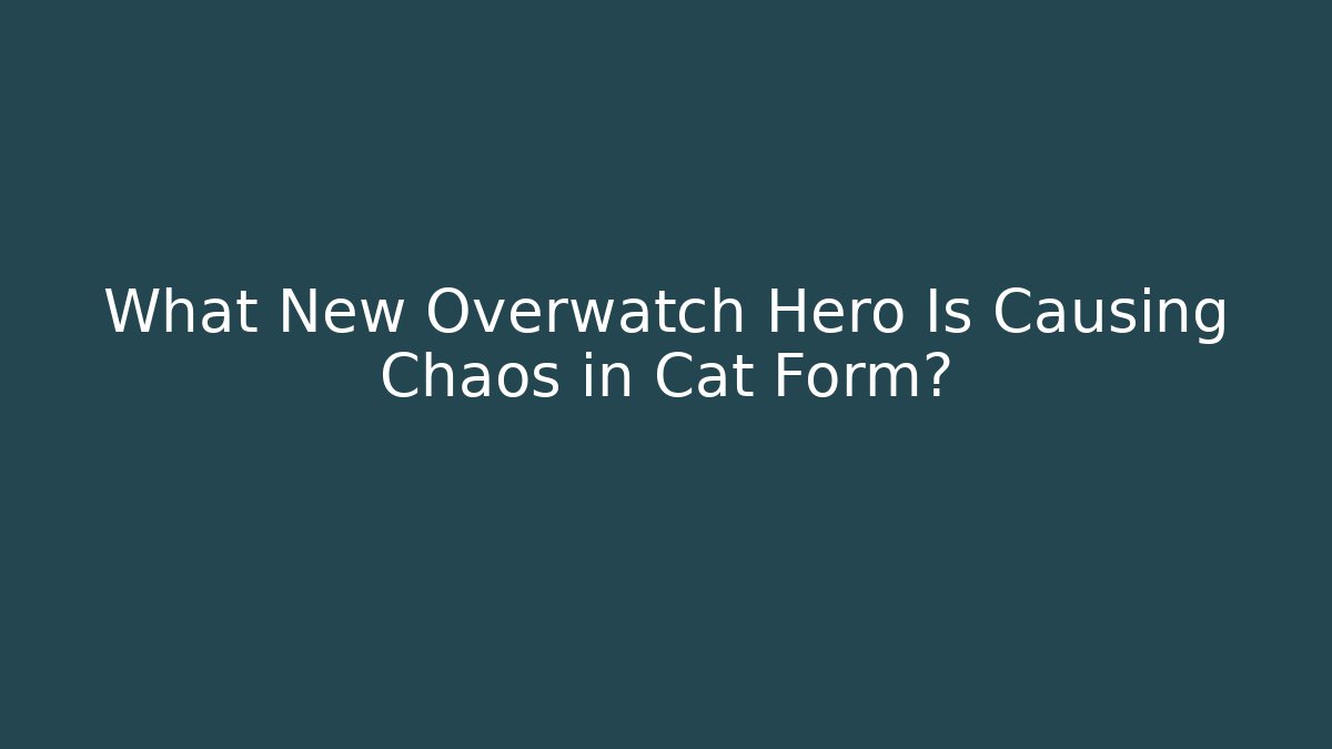 What New Overwatch Hero Is Causing Chaos in Cat Form?
