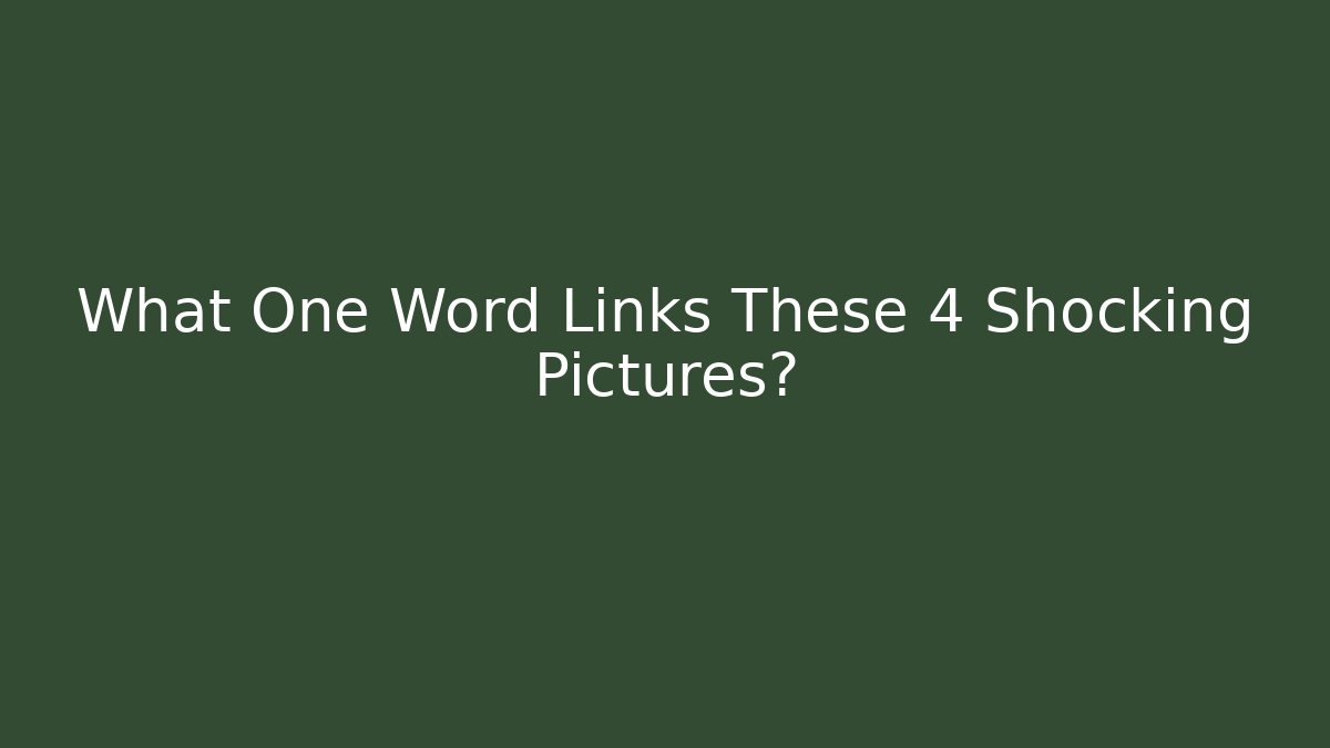 What One Word Links These 4 Shocking Pictures?