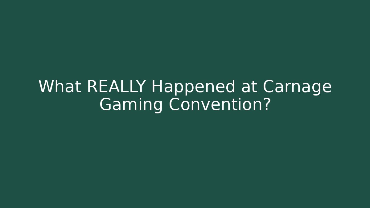 What REALLY Happened at Carnage Gaming Convention? - Critter Realm
