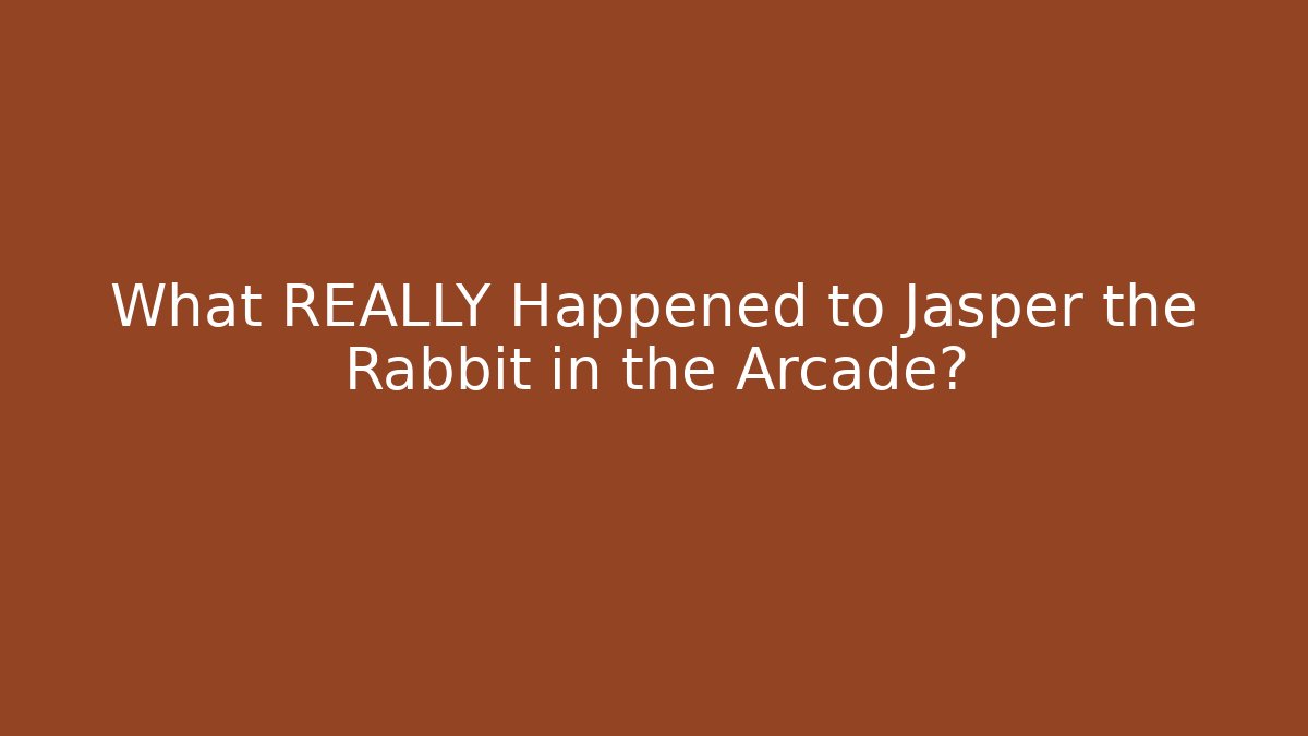 What REALLY Happened to Jasper the Rabbit in the Arcade?