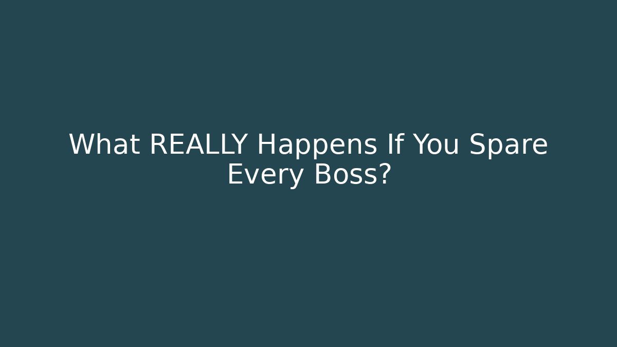 What REALLY Happens If You Spare Every Boss? - Critter Realm
