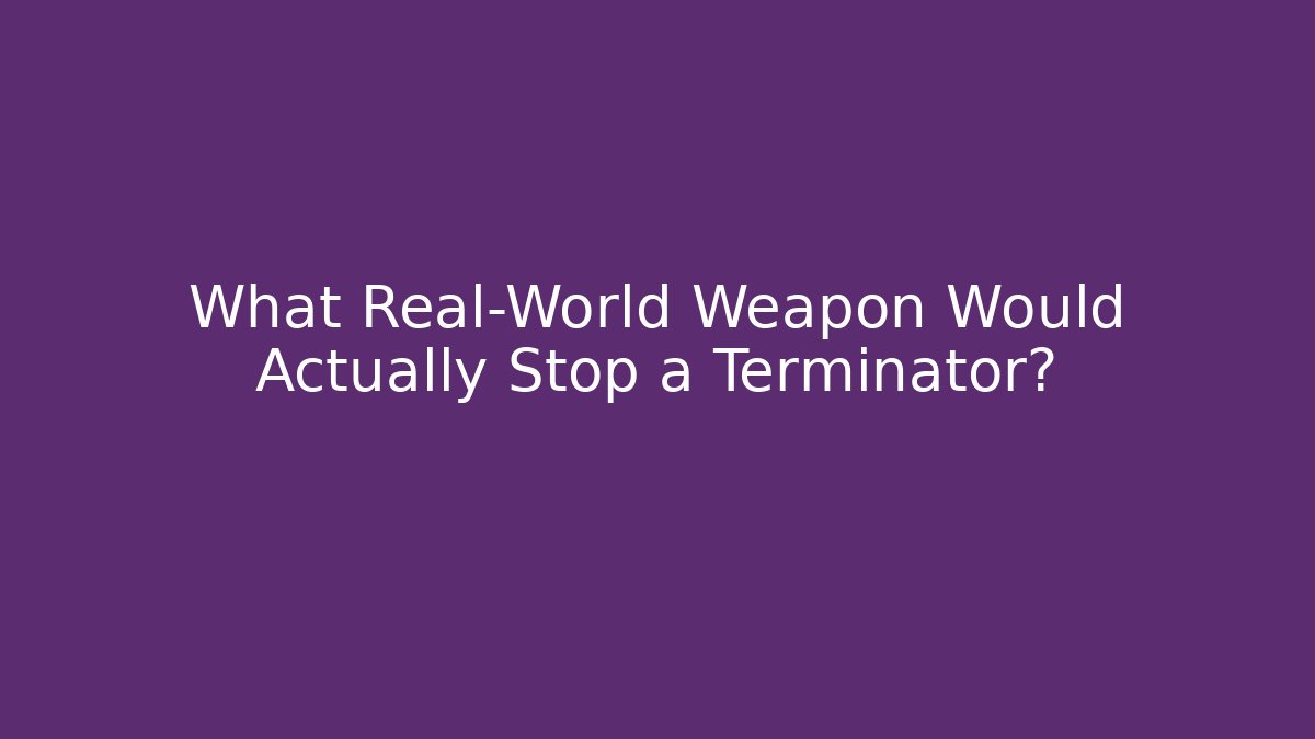 What Real-World Weapon Would Actually Stop a Terminator?