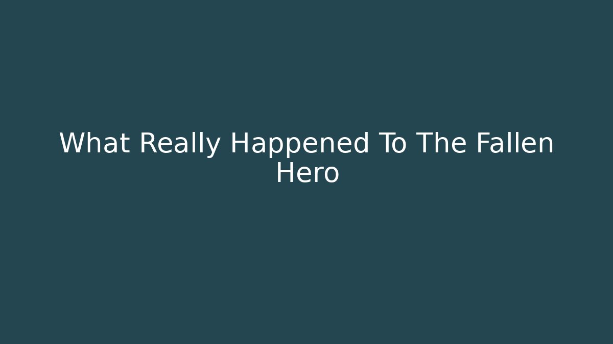 What Really Happened To The Fallen Hero