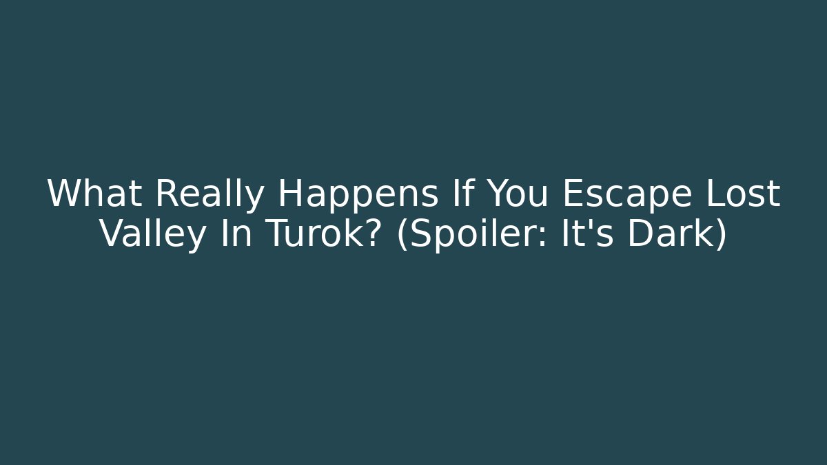 What Really Happens If You Escape Lost Valley In Turok? (Spoiler: It's Dark)