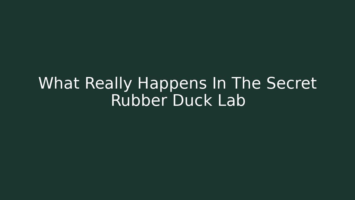 What Really Happens In The Secret Rubber Duck Lab