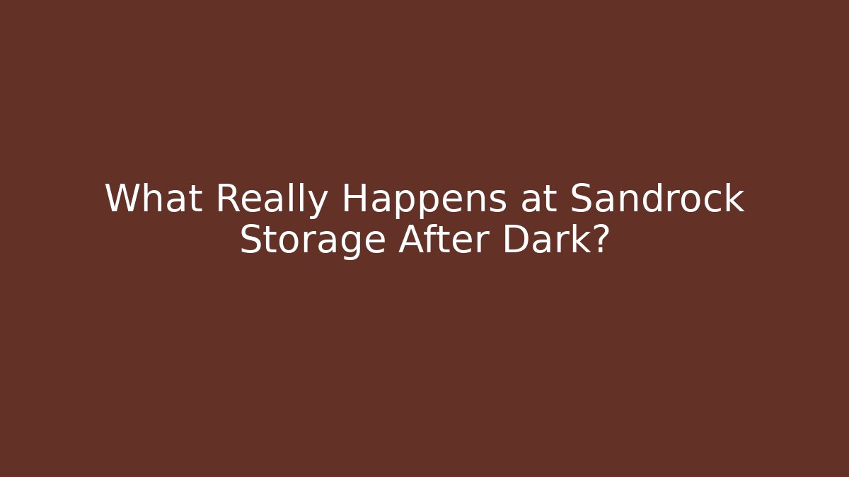 What Really Happens at Sandrock Storage After Dark?