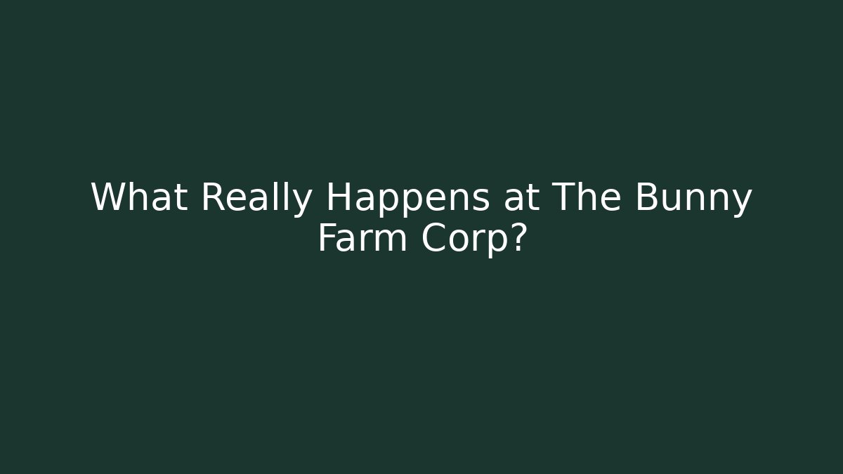 What Really Happens at The Bunny Farm Corp?