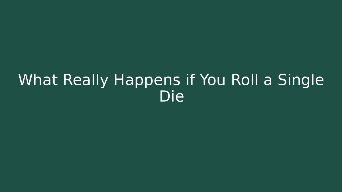 What Really Happens if You Roll a Single Die