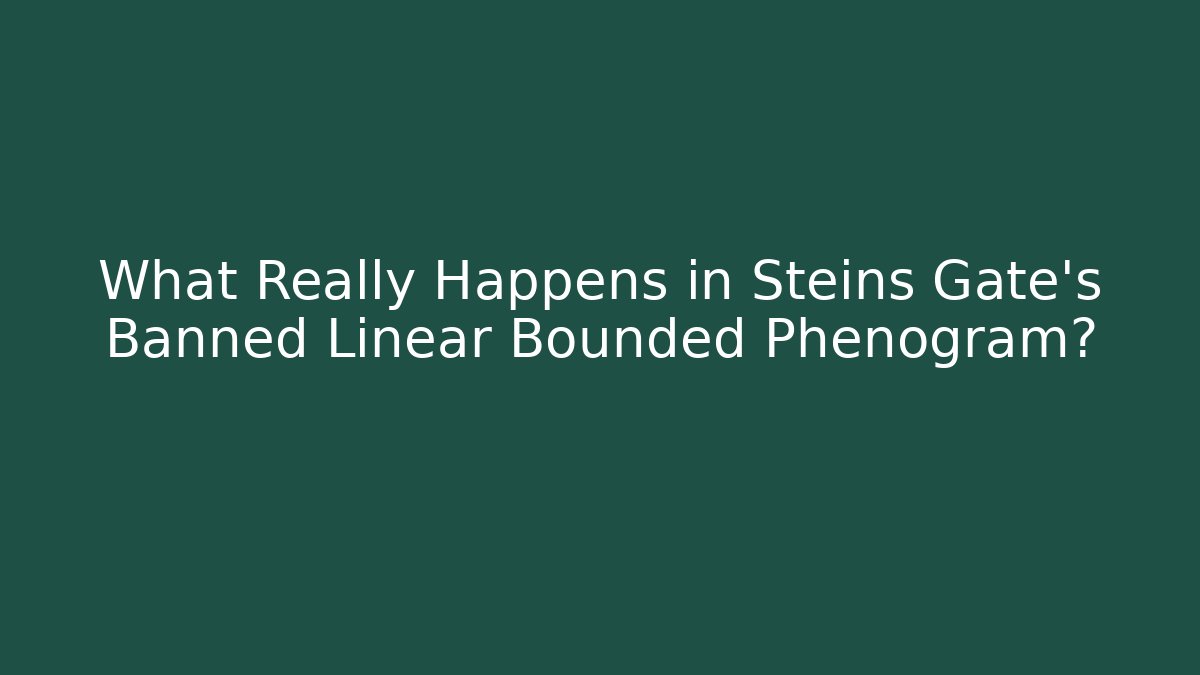 What Really Happens in Steins Gate's Banned Linear Bounded Phenogram?
