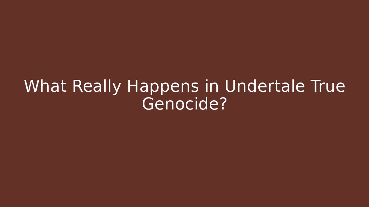 What Really Happens in Undertale True Genocide?