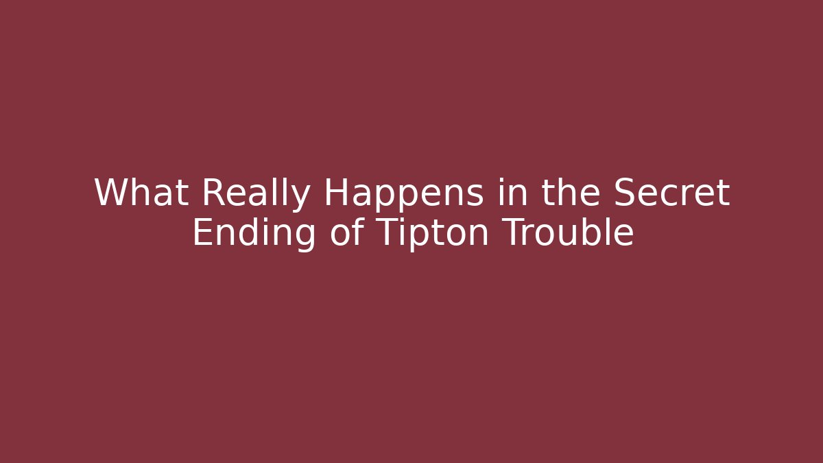 What Really Happens in the Secret Ending of Tipton Trouble