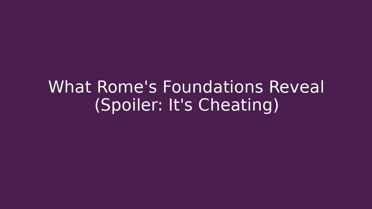 What Rome's Foundations Reveal (Spoiler: It's Cheating)