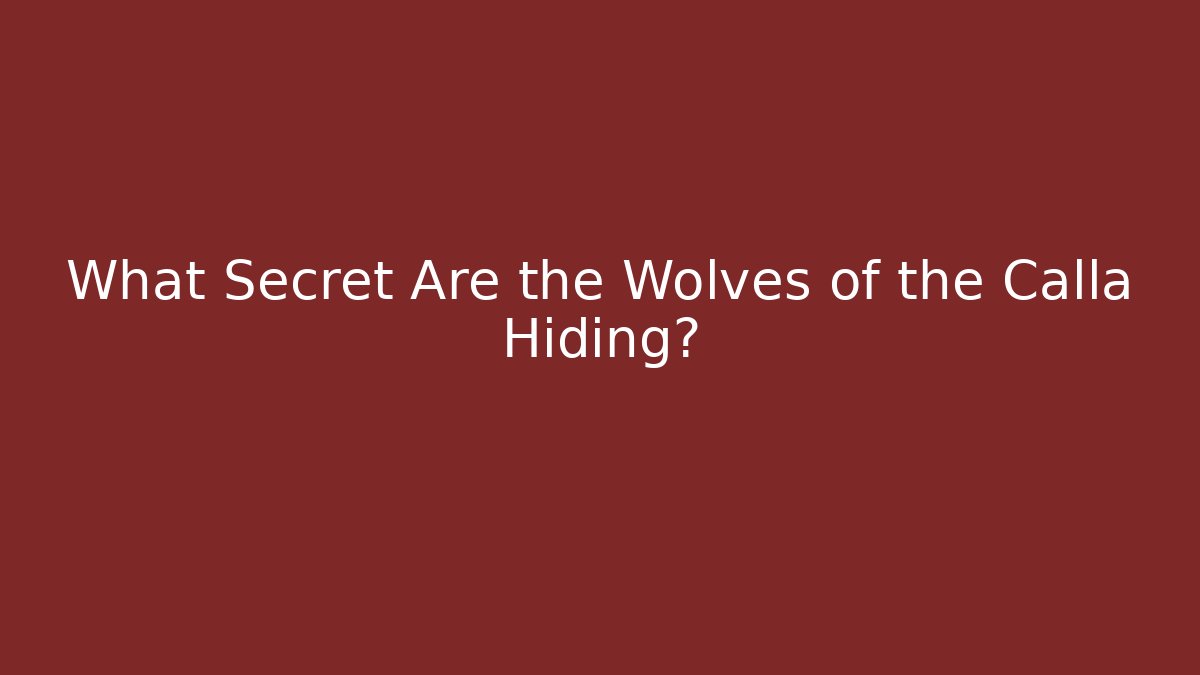 What Secret Are the Wolves of the Calla Hiding?