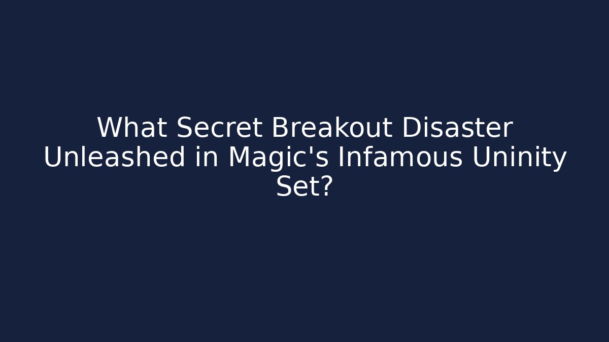 What Secret Breakout Disaster Unleashed in Magic's Infamous Uninity Set?