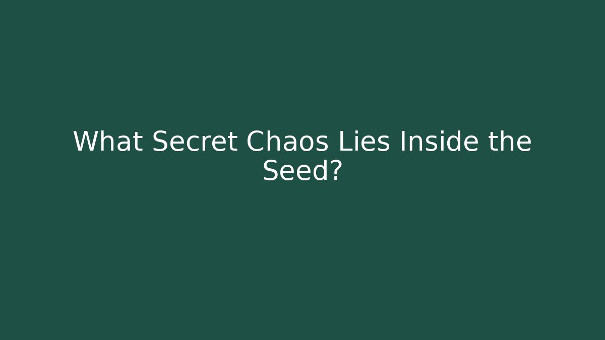 What Secret Chaos Lies Inside the Seed? - Critter Realm