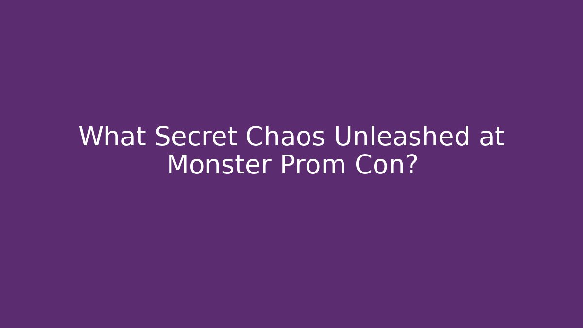 What Secret Chaos Unleashed at Monster Prom Con?