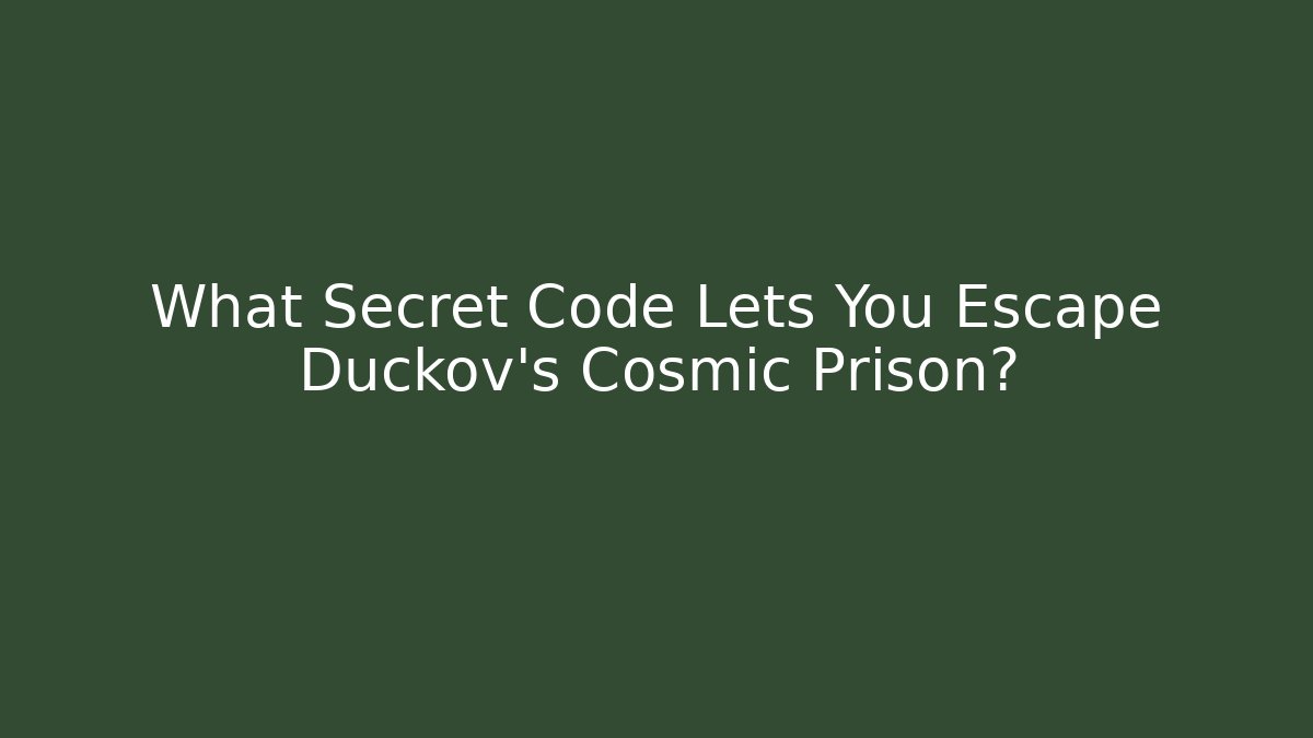 What Secret Code Lets You Escape Duckov’s Cosmic Prison?