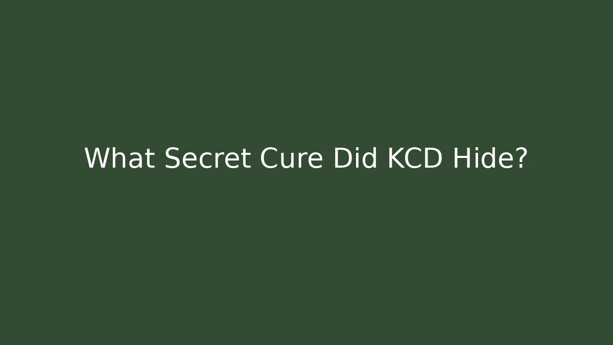 What Secret Cure Did KCD Hide? - Critter Realm