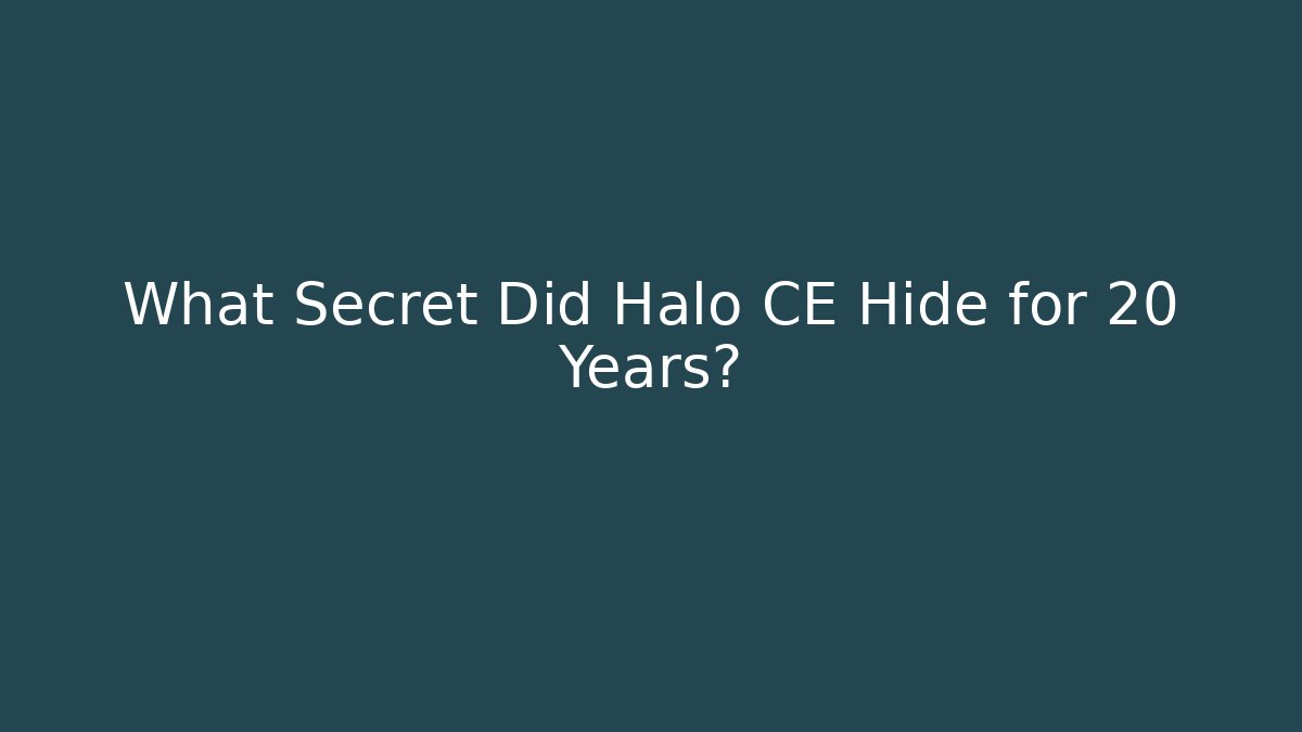 What Secret Did Halo CE Hide for 20 Years? - Critter Realm