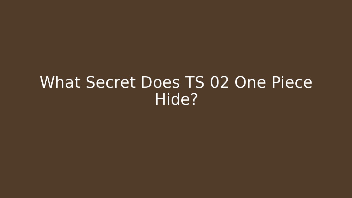 What Secret Does TS 02 One Piece Hide?
