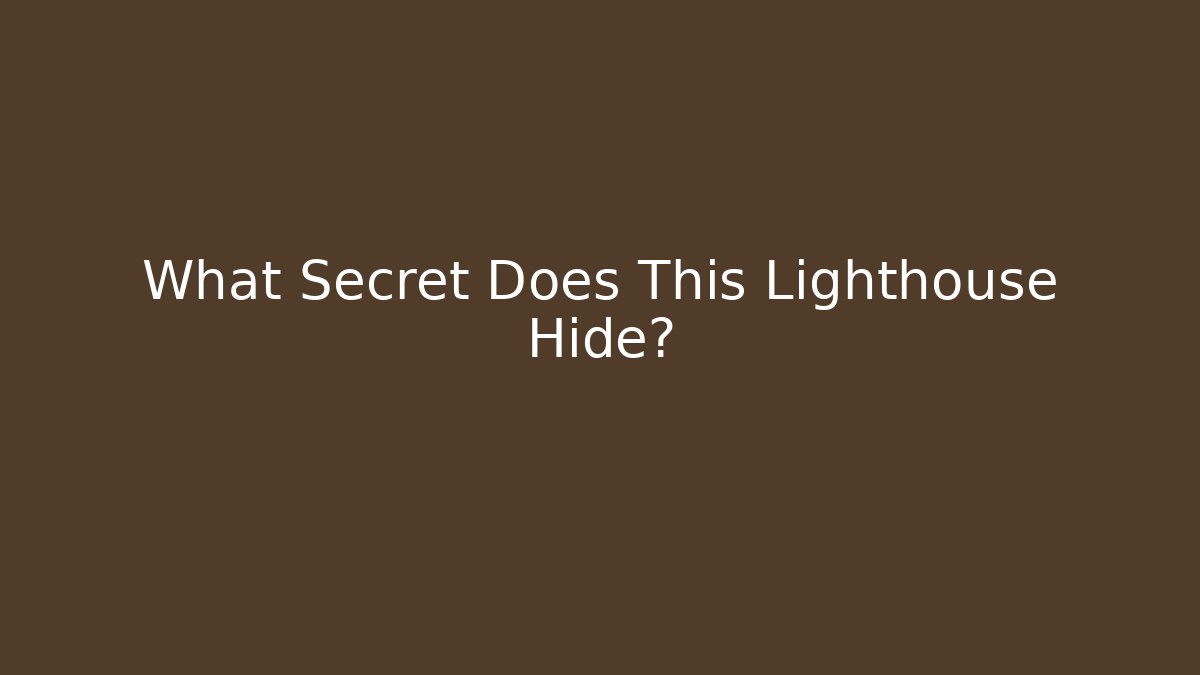 What Secret Does This Lighthouse Hide? - Critter Realm