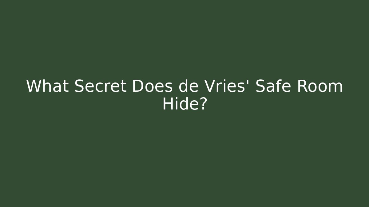 What Secret Does de Vries' Safe Room Hide?