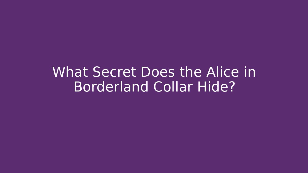 What Secret Does the Alice in Borderland Collar Hide?
