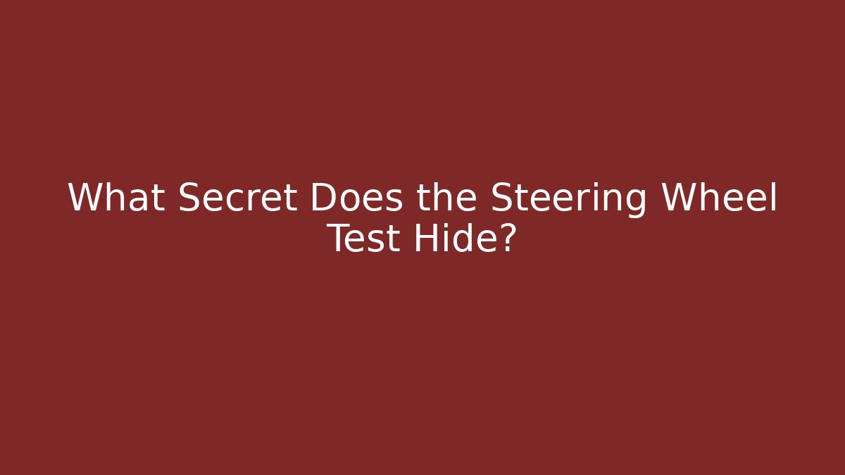 What Secret Does the Steering Wheel Test Hide?