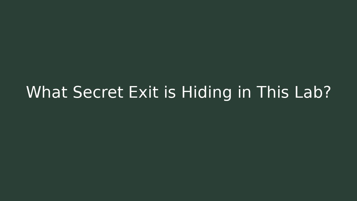 What Secret Exit is Hiding in This Lab?