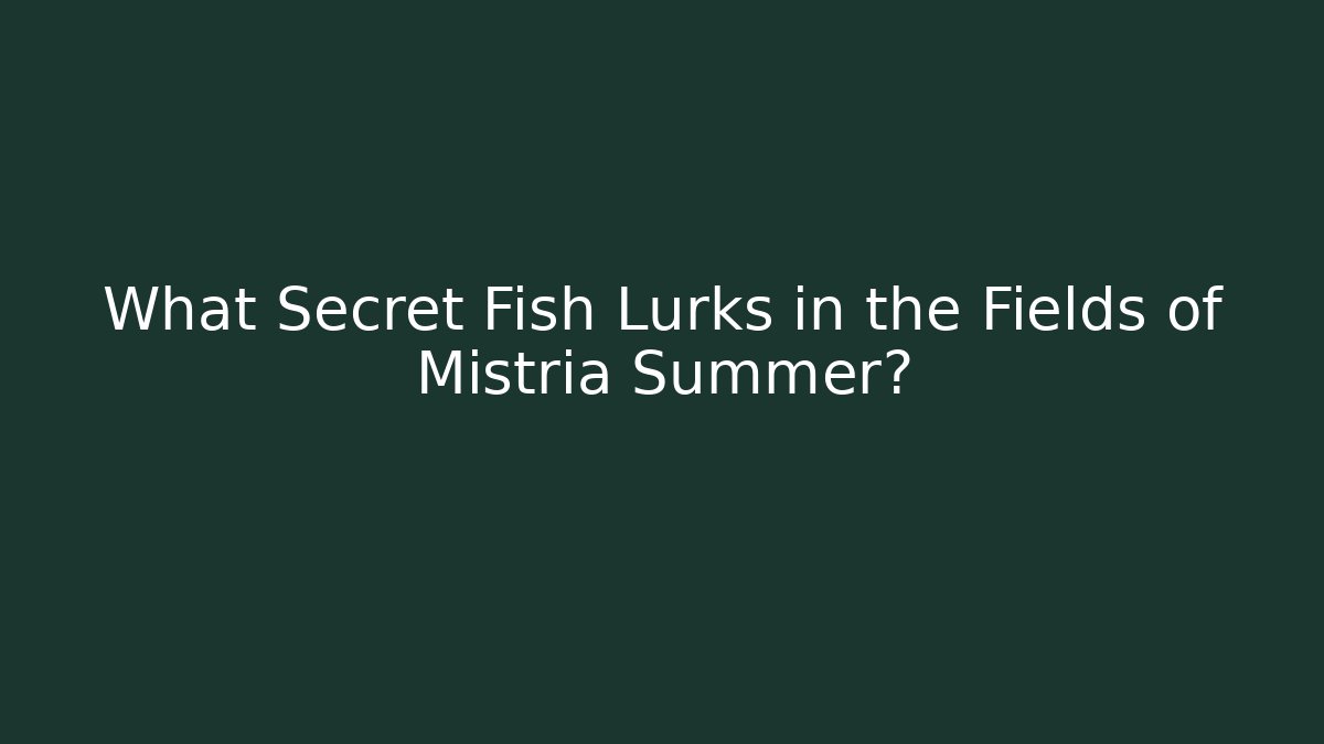 What Secret Fish Lurks in the Fields of Mistria Summer?