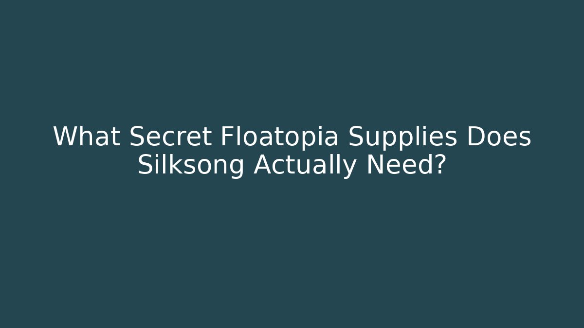 What Secret Floatopia Supplies Does Silksong Actually Need?