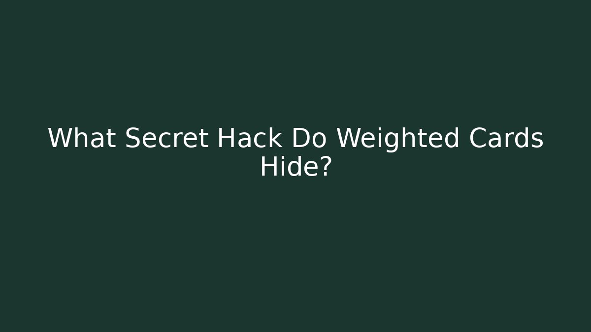 What Secret Hack Do Weighted Cards Hide?
