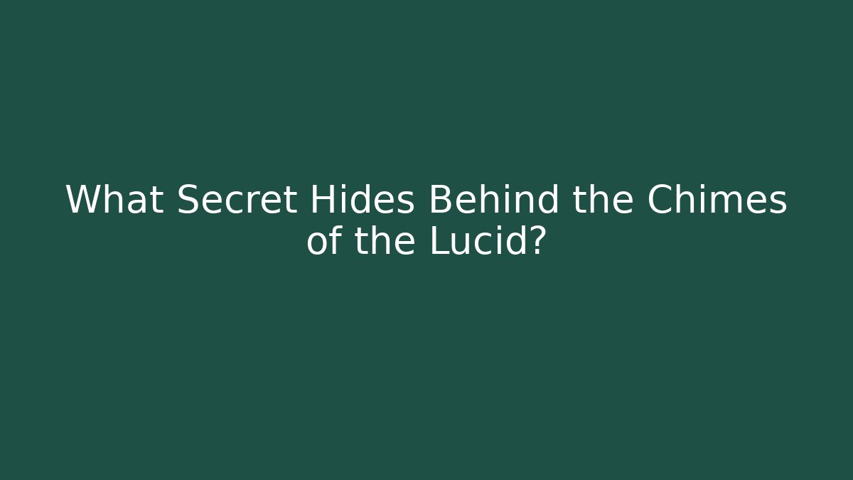 What Secret Hides Behind the Chimes of the Lucid?