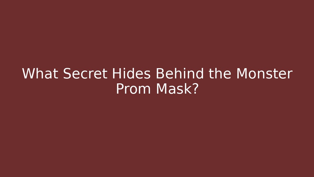 What Secret Hides Behind the Monster Prom Mask?