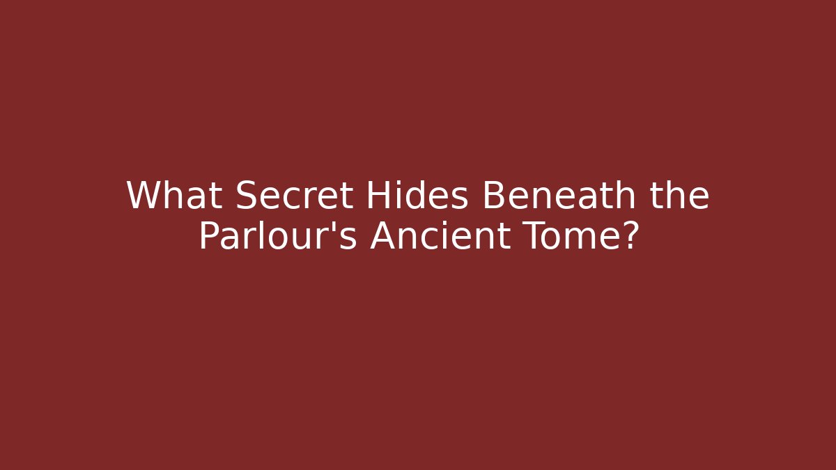 What Secret Hides Beneath the Parlour's Ancient Tome?