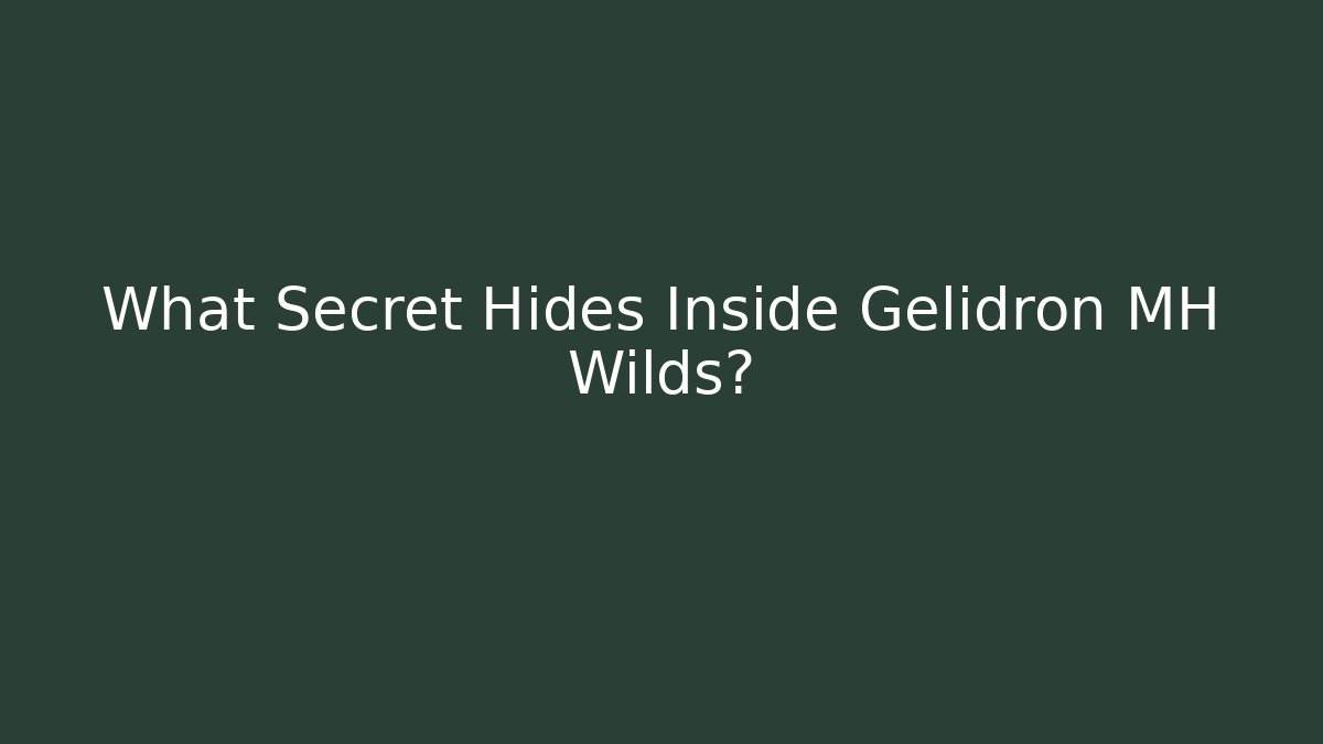 What Secret Hides Inside Gelidron MH Wilds? - Critter Realm