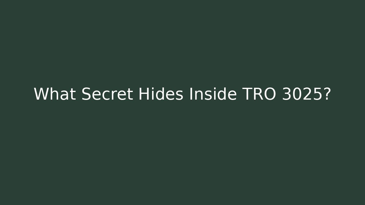 What Secret Hides Inside TRO 3025?