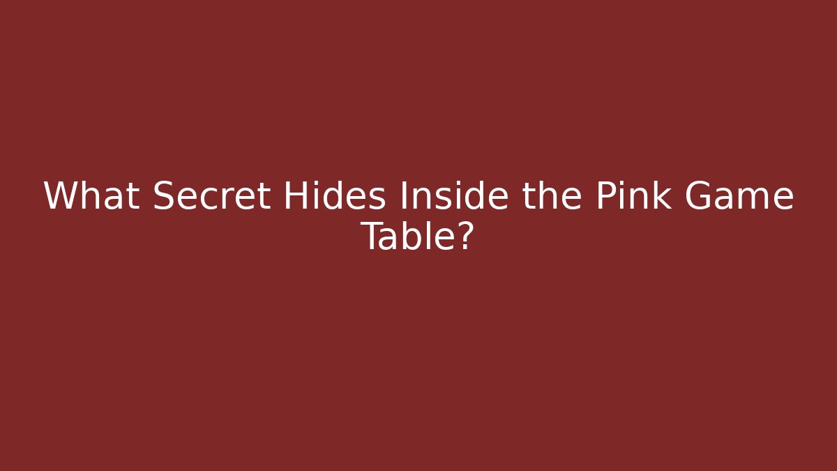 What Secret Hides Inside the Pink Game Table? - Critter Realm