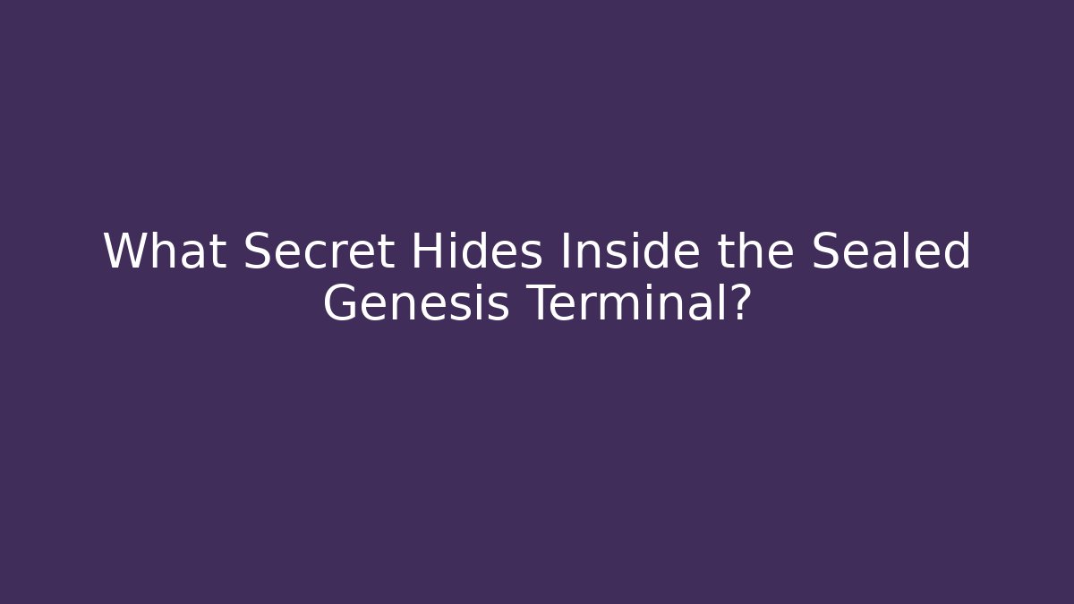 What Secret Hides Inside the Sealed Genesis Terminal?