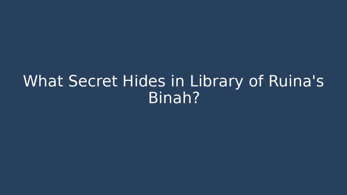 What Secret Hides in Library of Ruina's Binah? - Critter Realm