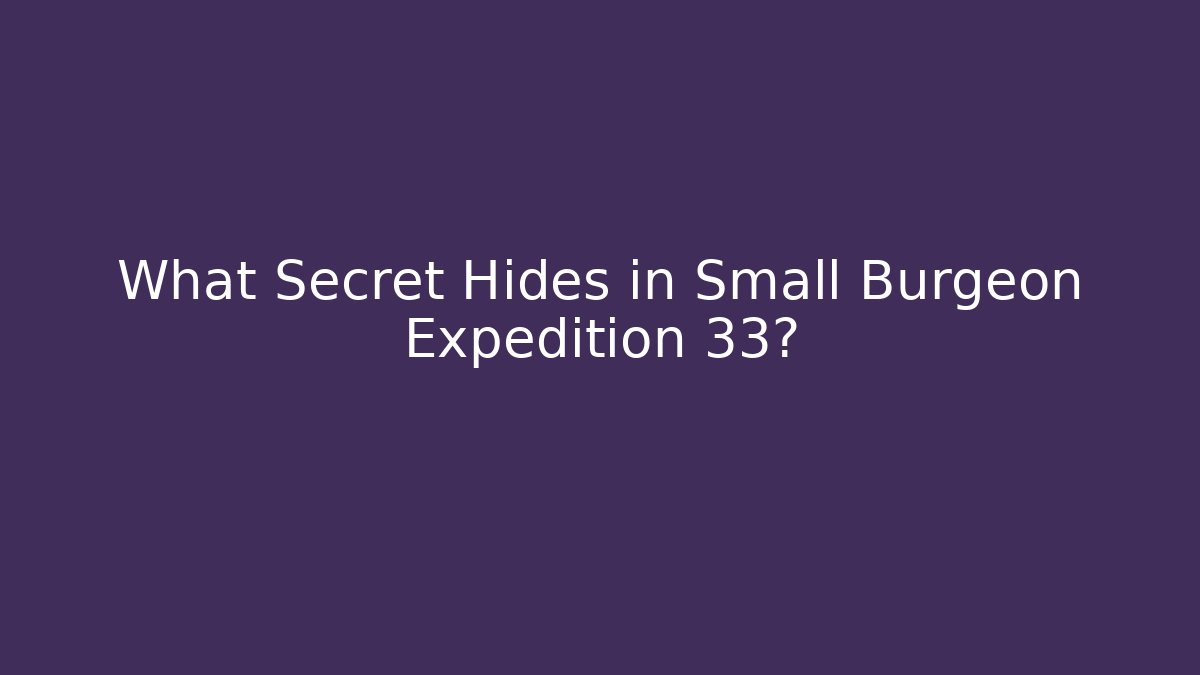 What Secret Hides in Small Burgeon Expedition 33?
