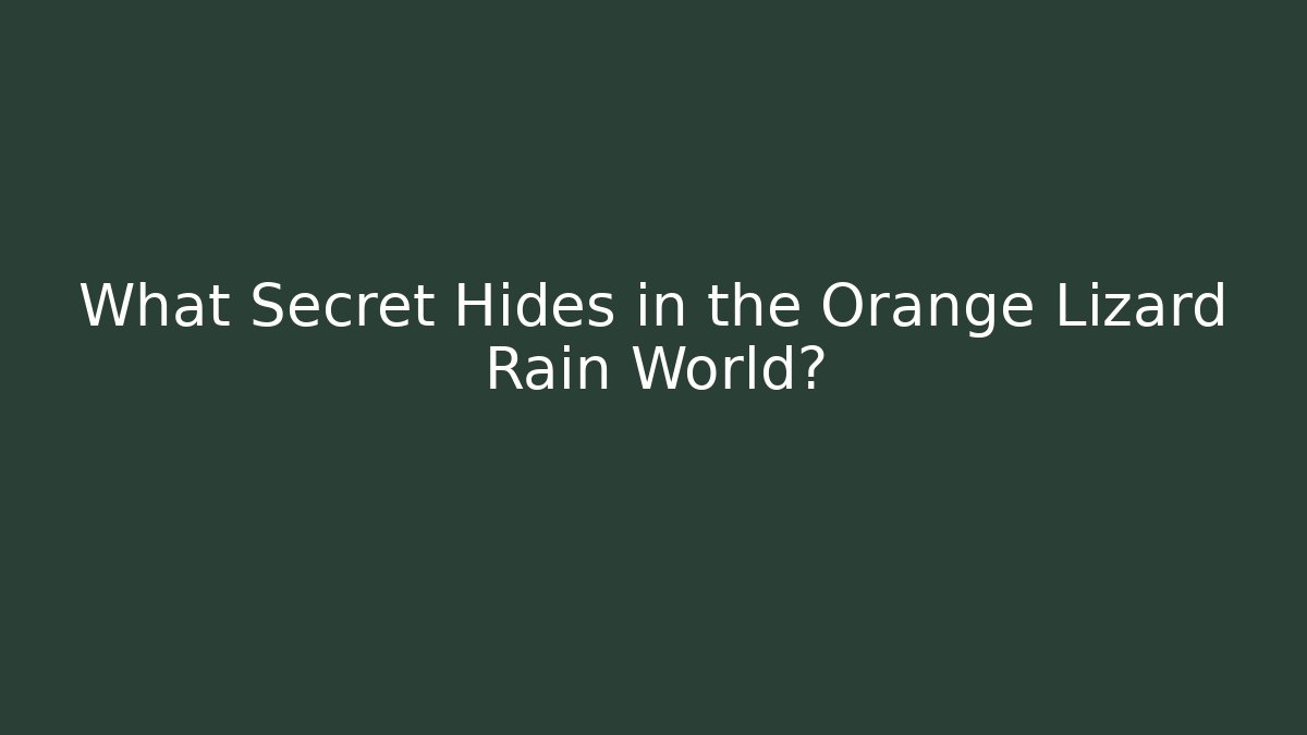 What Secret Hides in the Orange Lizard Rain World?