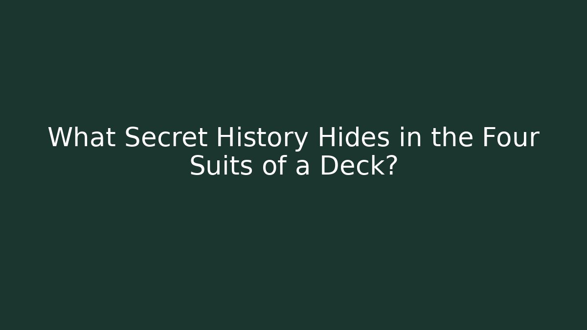 What Secret History Hides in the Four Suits of a Deck?