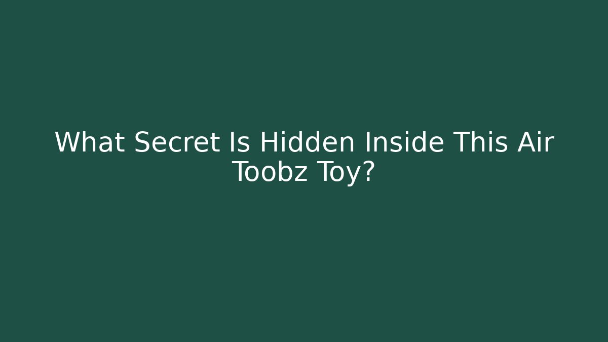 What Secret Is Hidden Inside This Air Toobz Toy?