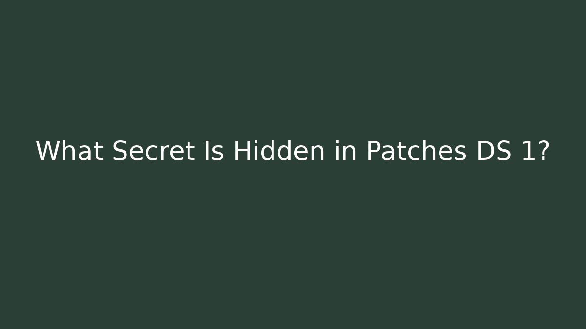 What Secret Is Hidden in Patches DS 1?