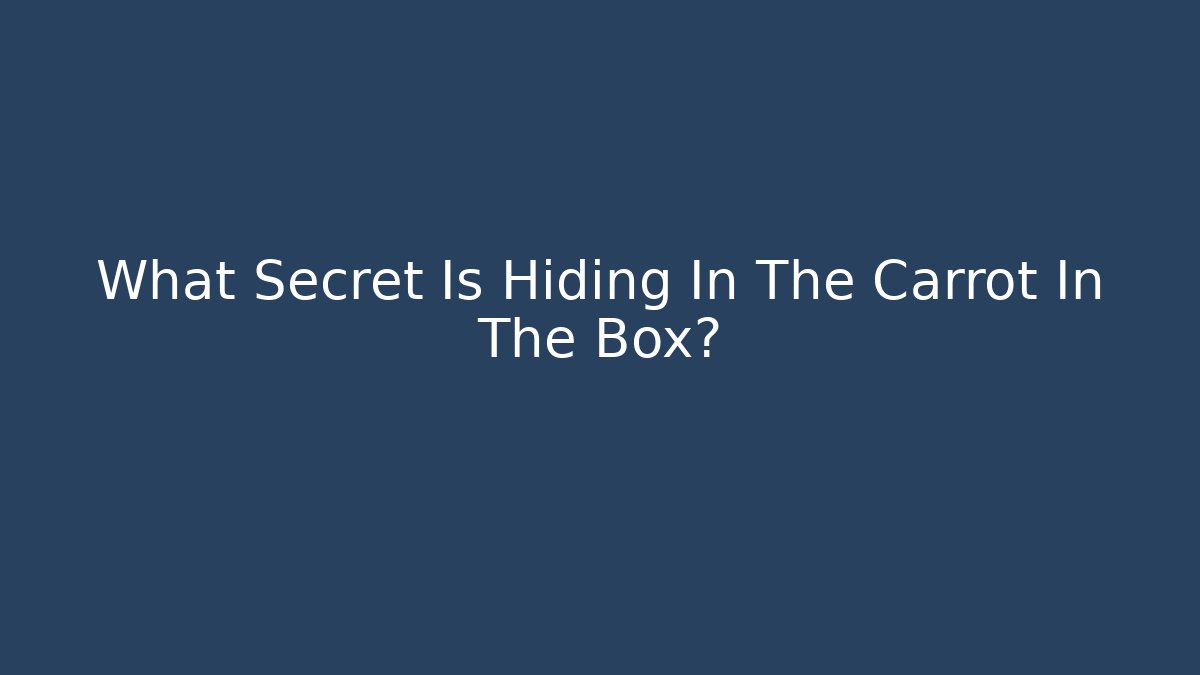What Secret Is Hiding In The Carrot In The Box?